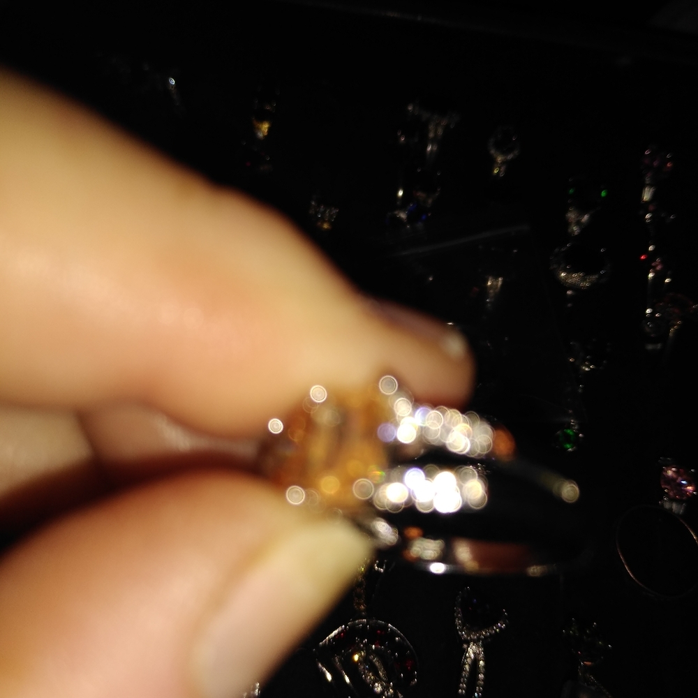 Champagne color silver ring